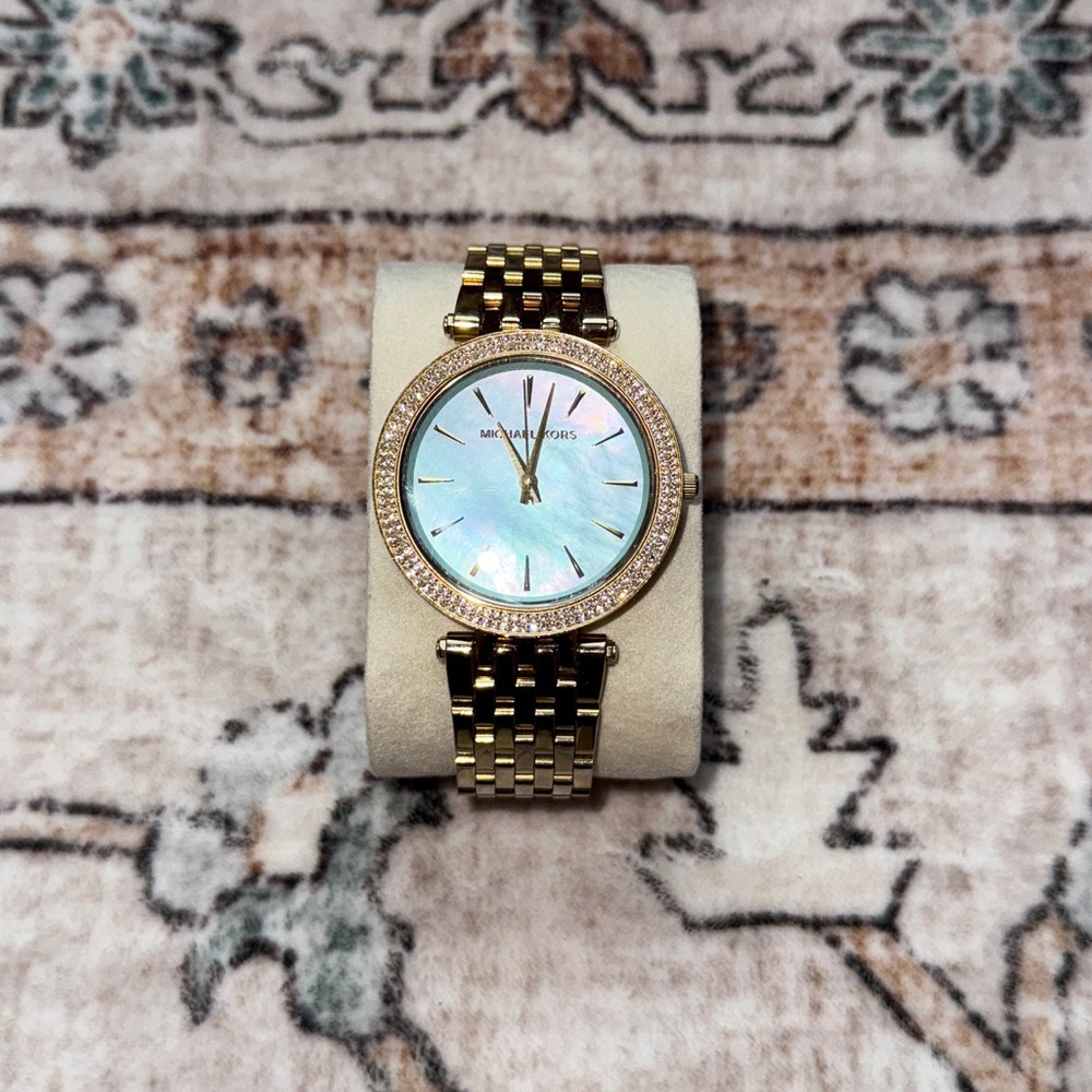 Michael Kors Darci gold watch with light blue dial